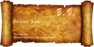 Bolos Ida névjegykártya